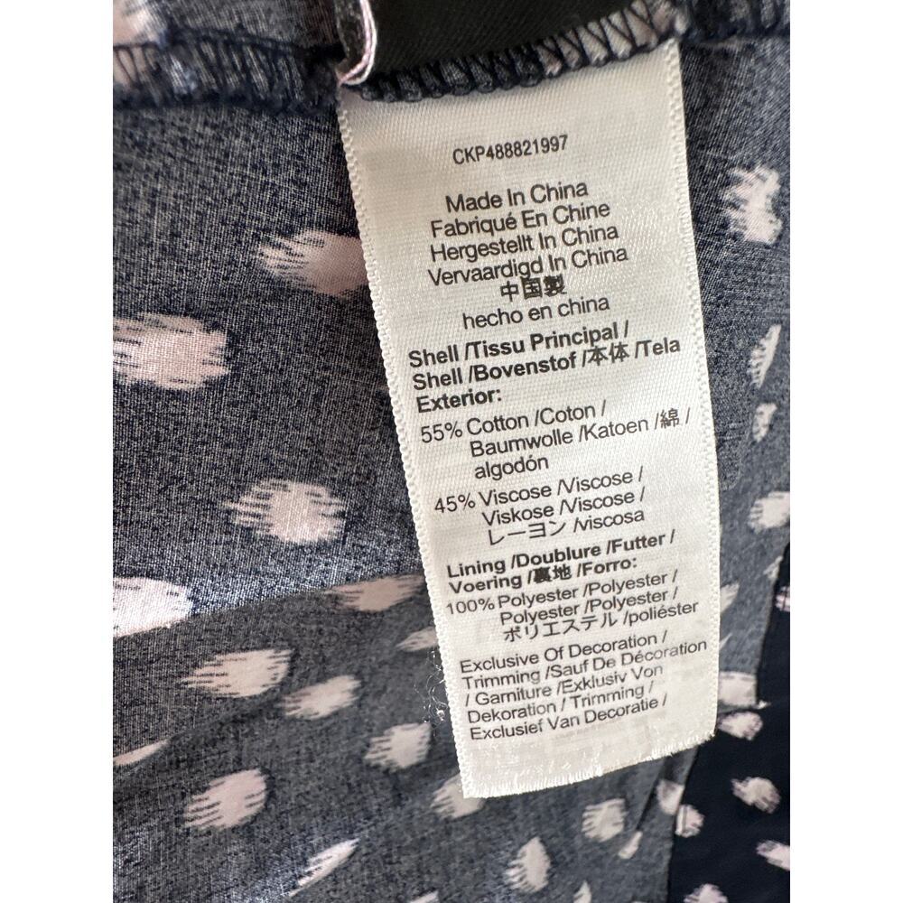 Madewell Shibori Dot Dress Print Puff Sleeve Smocked Midi A-Line Black Pink 12 - Picture 8 of 10